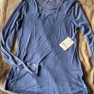 Sheer shoulder long sleeve top new with tags